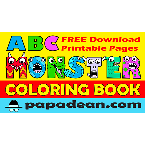 A wild animated alphabet adventure packed with crazy monsters, rock-and-roll energy, and a FREE downloadable coloring book from PaPa Dean!