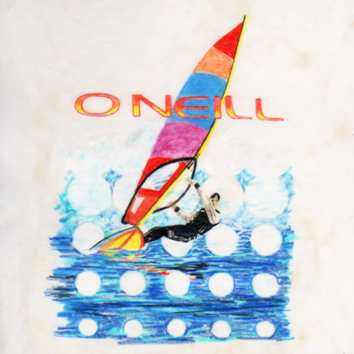 O’Neill circle surf color pencil comp T-Shirt design by Dean Walker